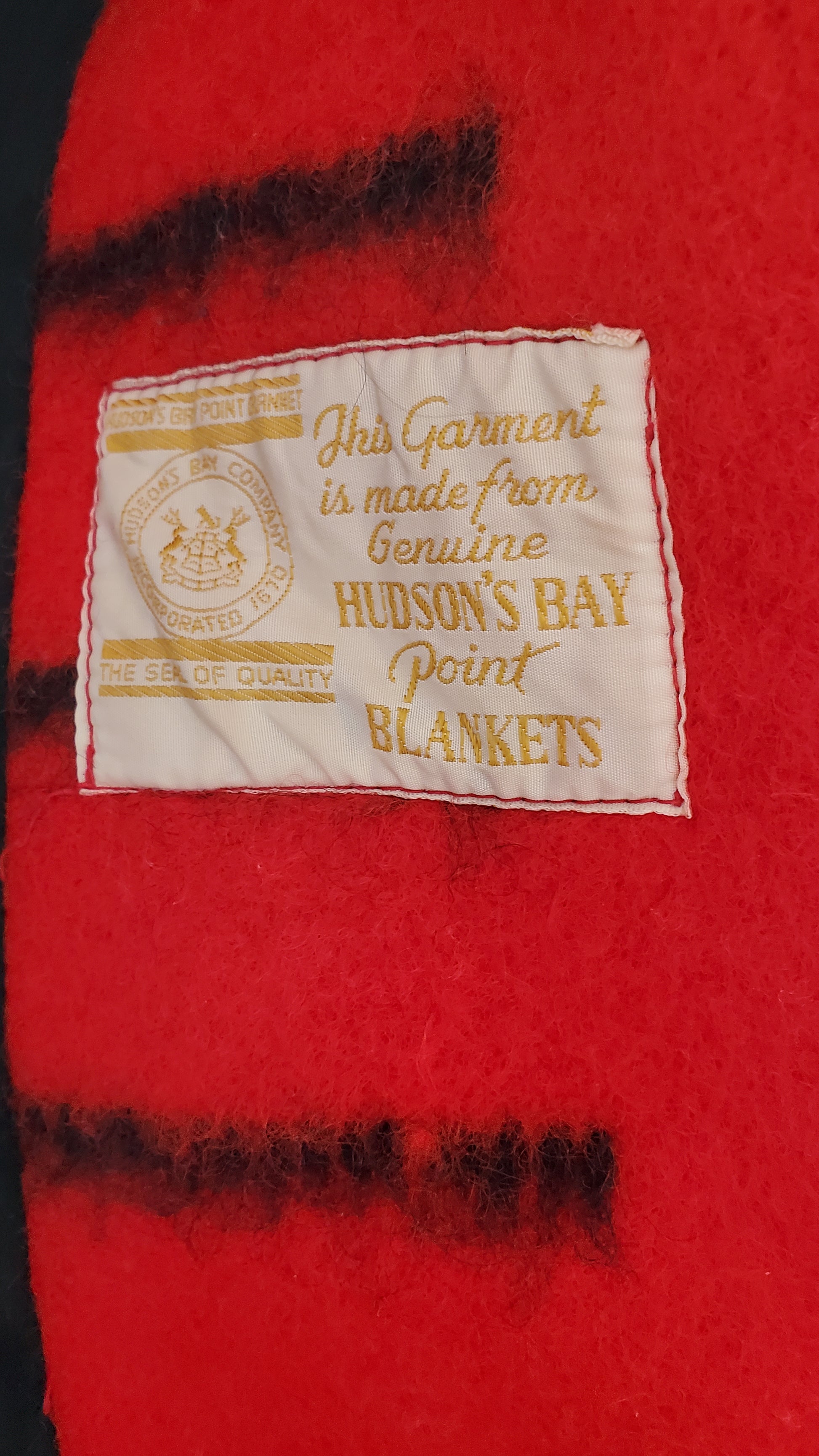 Hudson's Bay Red Wool Blanket Coat