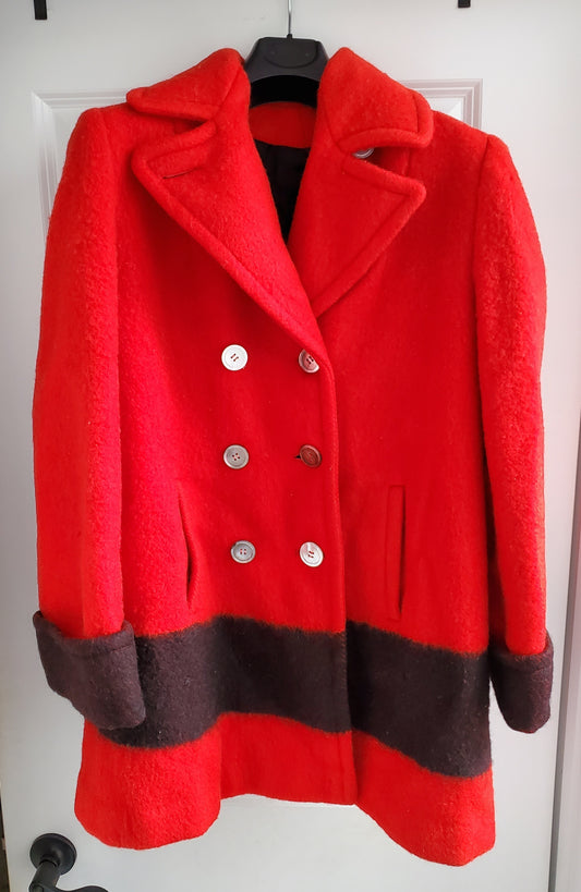 Hudson's Bay Red Wool Blanket Coat