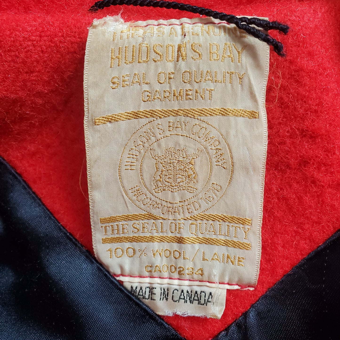 Hudson's Bay Point Blanket Coat 100% Wool
